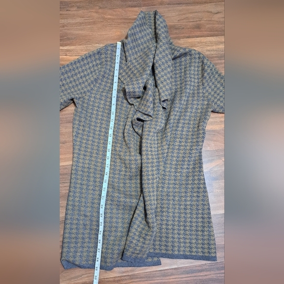 Contemporaine by Simons | Brown houndstooth heavy sweater flowly cardigan - Picture 10 of 15
